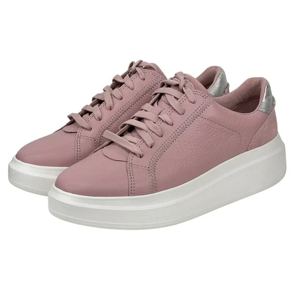 Ugg Womens Scape Trainer 1138810 Pink Leather Lace Up Activewear Sneaker 8 NEW - Picture 2 of 12